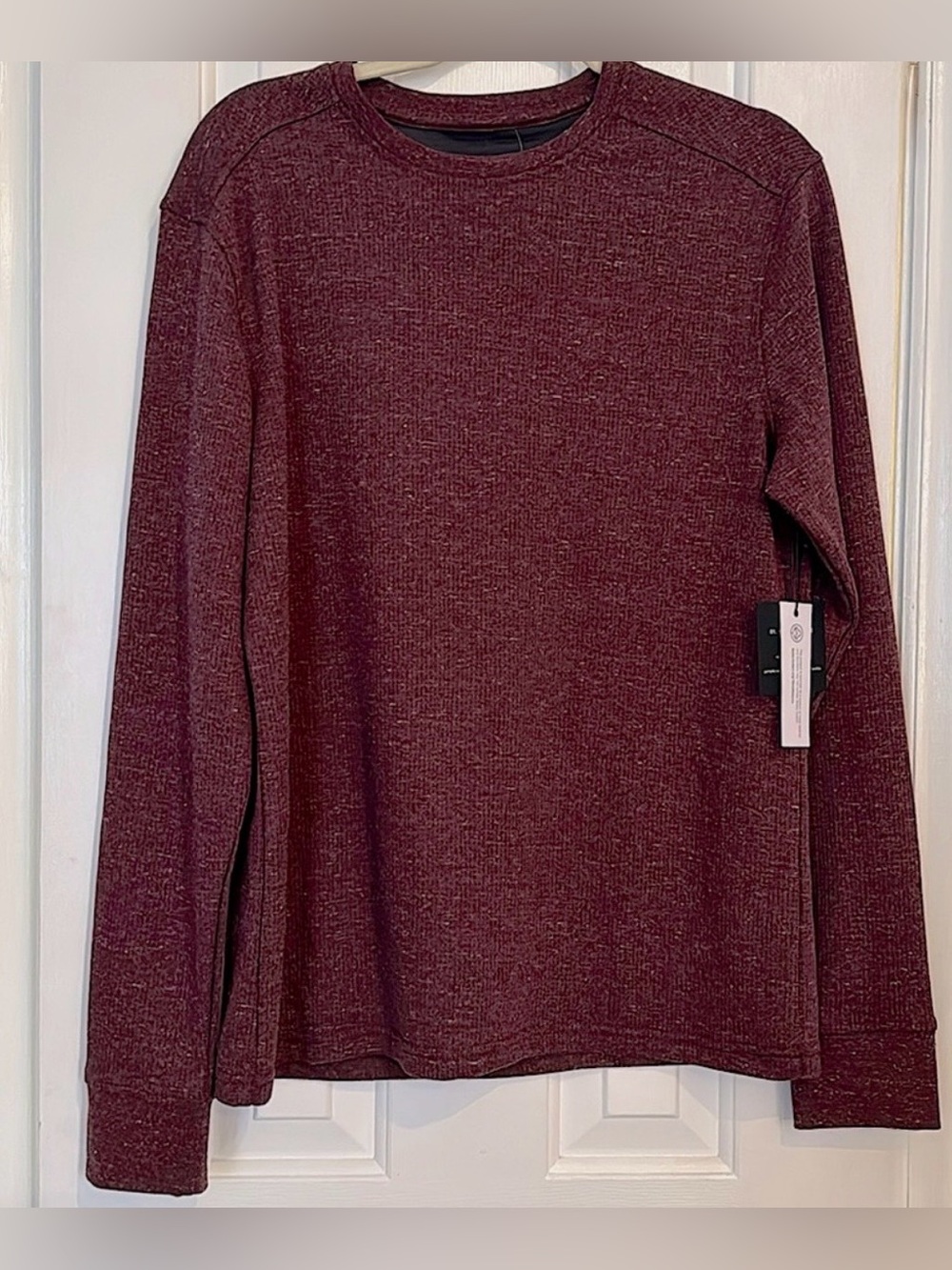 01.ALGO Men’s Burgundy Waffle UPF 40/Resists Odors/Moisture Wicking/Quick Dry